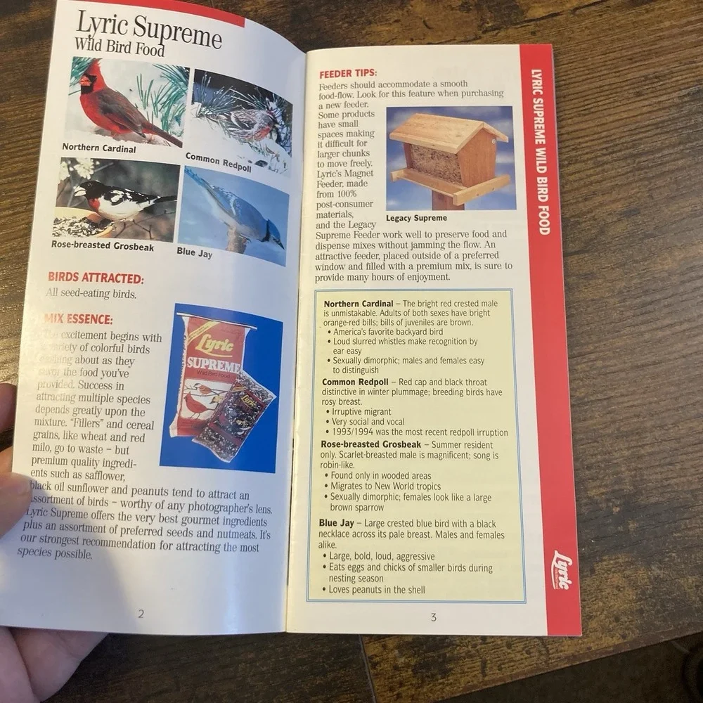 Lyric's Guide to Selective Bird Feeding Book Vtg Bird Food Feeder